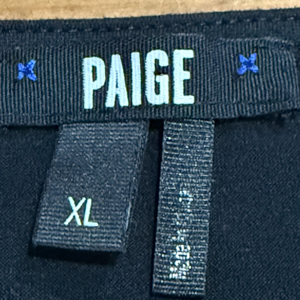 PAIGE Black Nylon Spandex black short sleeve top XL - Picture 3 of 3